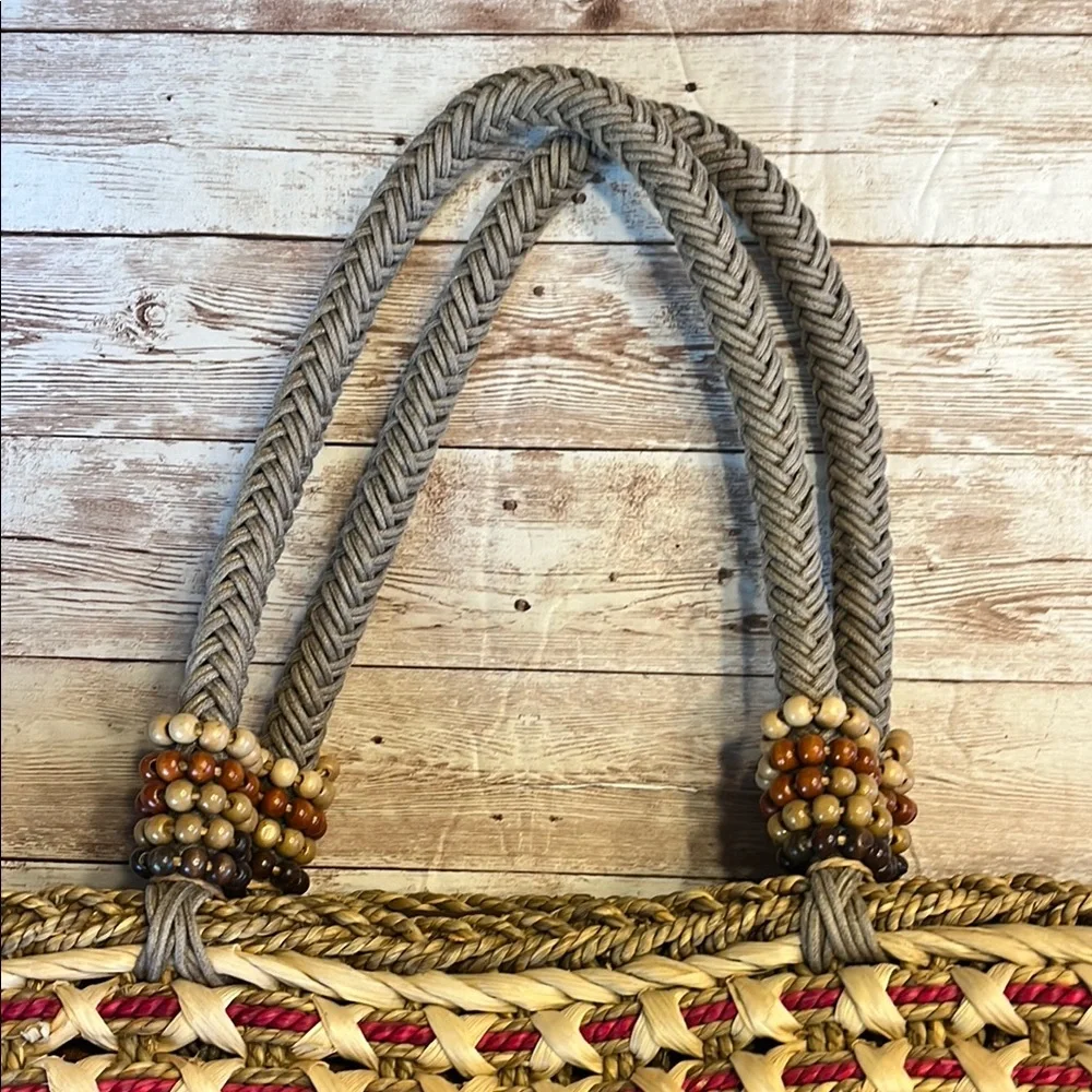 Sun-N-Sand Woven Straw Tote Bag - Multicolor